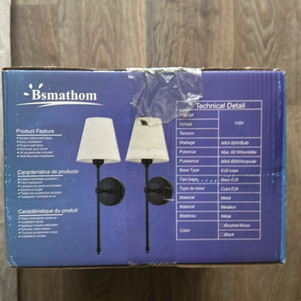 Bsmathom  black sconce 2 pack liquidation item brand new